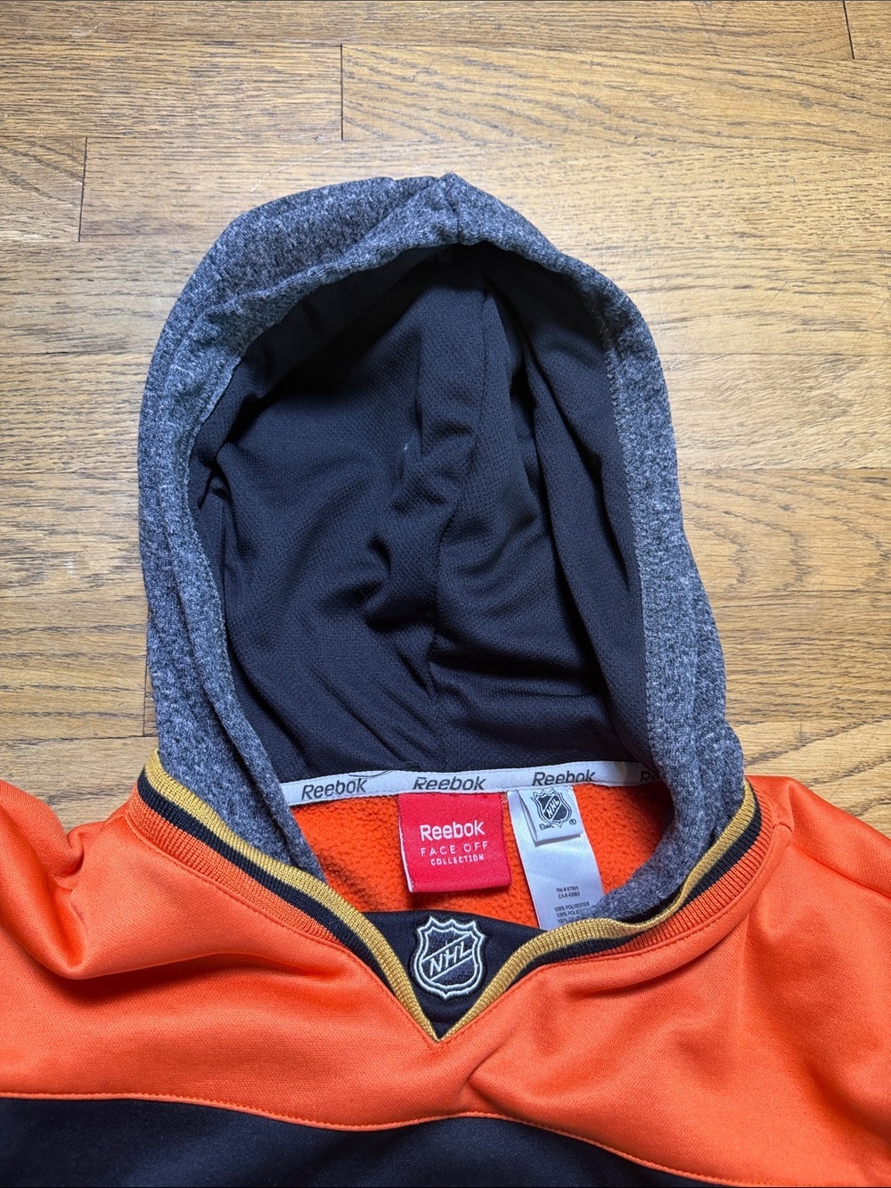Kids Reebok Anaheim Ducks Hoodie - size small 8 - Picture 4 of 8